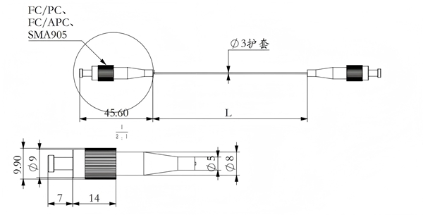 光纤跳线尺寸图